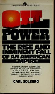 Cover of: Oil power by Carl Solberg