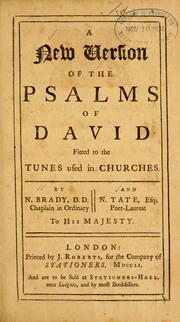 Cover of: A New version of the Psalms of David by Brady, Nicholas