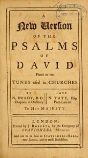 Cover of: A New version of the Psalms of David: fitted to the tunes used in churches