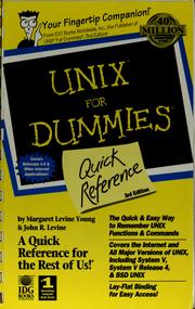 Cover of: UNIX for dummies quick reference by Margaret Levine Young, Margaret Levine Young