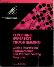 Cover of: Exploring hypertext programming: writing knowledge representation and problem-solving programs