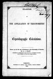 Cover of: Examples of the application of trigonometry to crystallographic calculations