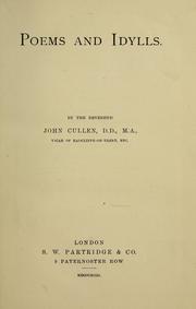 Cover of: Poems and idylls. by Cullen, John