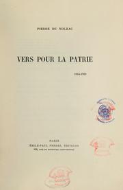 Cover of: Vers pour la patrie, 1914-1918