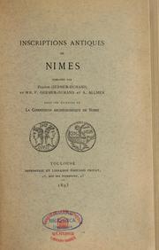 Cover of: Inscriptions antiques de Nîmes