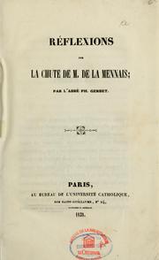 Cover of: Reflexions sur la chute de M. de Lamennais
