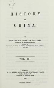 Cover of: History of China by Demetrius Charles de Kavanagh Boulger