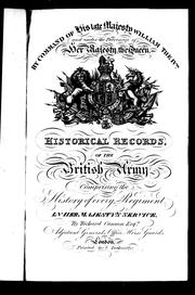 Cover of: Historical record of the Fifteenth, or the Yorkshire East Riding, Regiment of Foot: containing an account of the formation of the regiment in 1685, and of its subsequent services to 1848