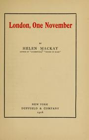 Cover of: London, one November