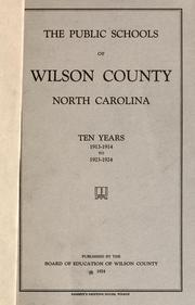 Cover of: Public schools of Wilson County, North Carolina | Charles L. Coon