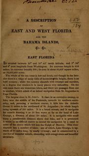 Cover of: A description of East and West Florida and the Bahama Islands, &c. &c.