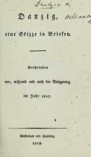Cover of: Danzig, eine Skizze in Briefen by 