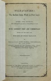 Cover of: Nyāyāvatāra: the earliest Jaina work on pure logic