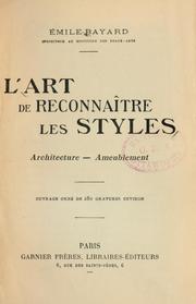 Cover of: L'art de reconnaître les styles: le style Louis XIV