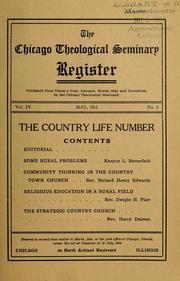 Cover of: The Country life number by Chicago Theological Seminary