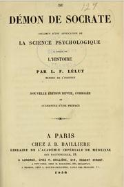 Cover of: Du démon de Socrate: specimen d'une application de la science psychologique à celle de l'histoire