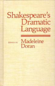 Cover of: Shakespeare's dramatic language by Madeleine Doran