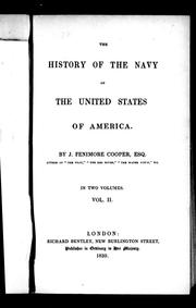 Cover of: The history of the navy of the United States of America by James Fenimore Cooper