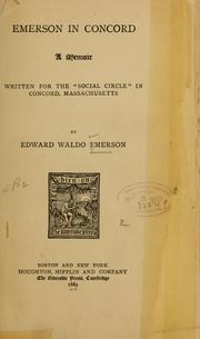 Cover of: Emerson in Concord: a memoir