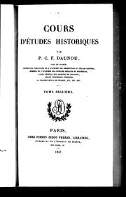 Cover of: Cours d'études historiques by P. C. F. Daunou, P. C. F. Daunou