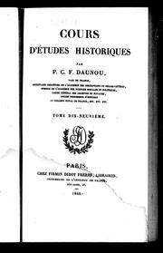 Cover of: Cours d'études historiques by P. C. F. Daunou, P. C. F. Daunou