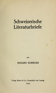 Cover of: Schweizerische Literaturbriefe