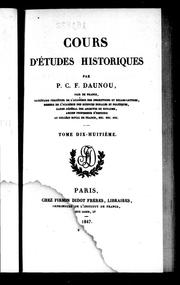 Cover of: Cours d'études historiques by P. C. F. Daunou