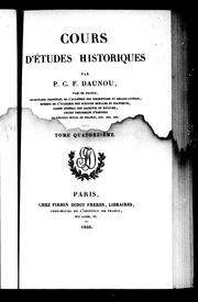 Cover of: Cours d'études historiques