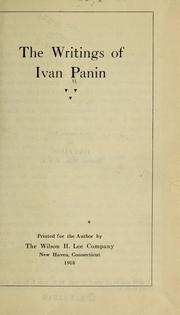 Cover of: The writings of Ivan Panin