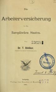 Cover of: Die Arbeiterversicherung in den europäischen Staaten.