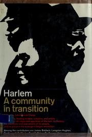 Cover of: Harlem: a community in transition