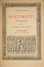 Cover of: Documenti toscani per la storia dell'arte