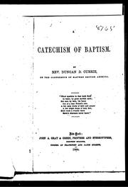 Cover of: A catechism of baptism