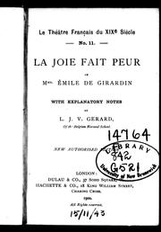 Cover of: La joie fait peur by Delphine de Girardin