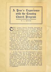 Cover of: A year's experience with the Country Church Program by William Leroy Mudge