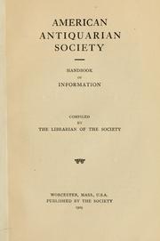 Cover of: Handbook of information