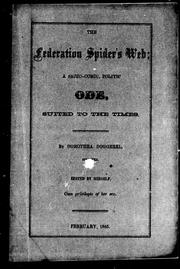 Cover of: The federation spider web: a serio-comic, politic ode suited to the times