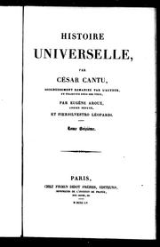 Cover of: Histoire universelle by Cesare Cantù
