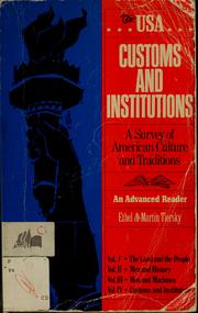 Cover of: The U.S.A. customs and institutions by Ethel Tiersky, Ethel Tiersky