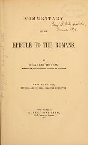 Cover of: Commentary on the Epistle to the Romans / by Charles Hodge by Christoph Ernst Luthardt