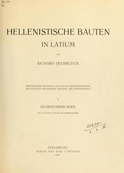 Cover of: Hellenistische bauten in Latium