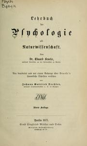 Cover of: Lehrbuch der Psychologie als Naturwissenschaft by Friedrich Eduard Beneke