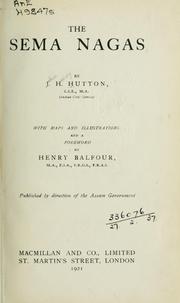 Cover of: The Sema Nagas by J. H. Hutton