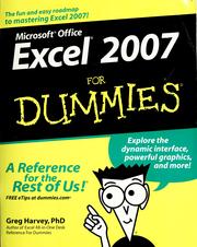 Cover of: Microsoft Office Excel 2007 for dummies by Greg Harvey