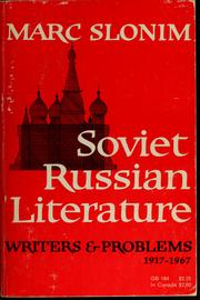 Cover of: Soviet Russian literature: writers and problems, 1917-1967