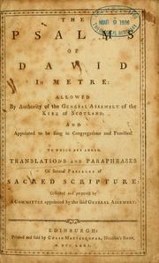 Cover of: The Psalms of David in metre