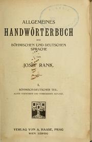 Cover of: Allgemeines Handwörterbuch der böhmischen und deutschen sprache