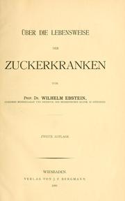 Cover of: Über die Lebensweise der Zuckerkranken