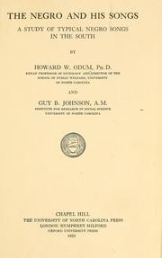 Cover of: The Negro and his songs: a study of typical Negro songs in the South