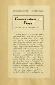 Cover of: Conservation of boys